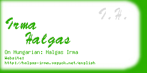 irma halgas business card